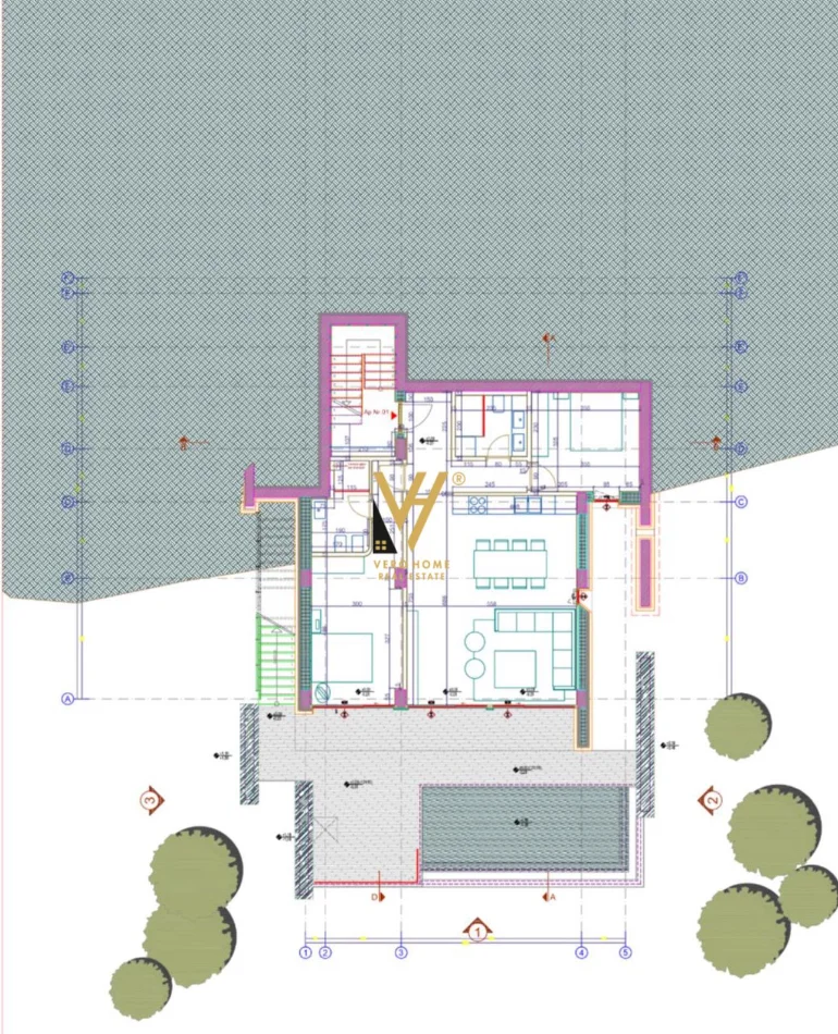 Dhermi - Palase, shitet apartament 2+1+Ballkon Kati 0, 140 m² 714.500 € (GREEN COAST 2)