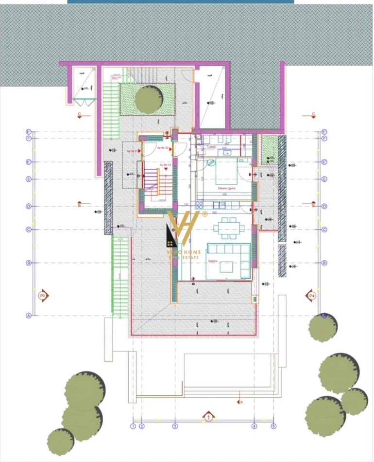 Dhermi - Palase, shitet apartament 1+1+Ballkon Kati 1, 89 m² 538.400 € (GREEN COAST 2)