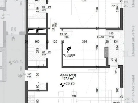 Tirane, shitet apartament 2+1 Kati 8, 107 m² 160.000 € (FUSHA E AVIACIONIT)