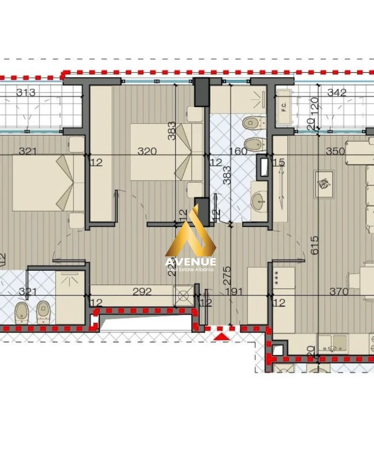Tirane, shitet apartament 2+1 Kati 7, 107 m² 217.000 € (Rruga Filip Jano)