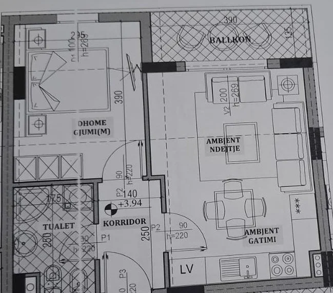 Tirane, shitet apartament 1+1+Aneks+Ballkon Kati 2, 57 m² 98.000 € 