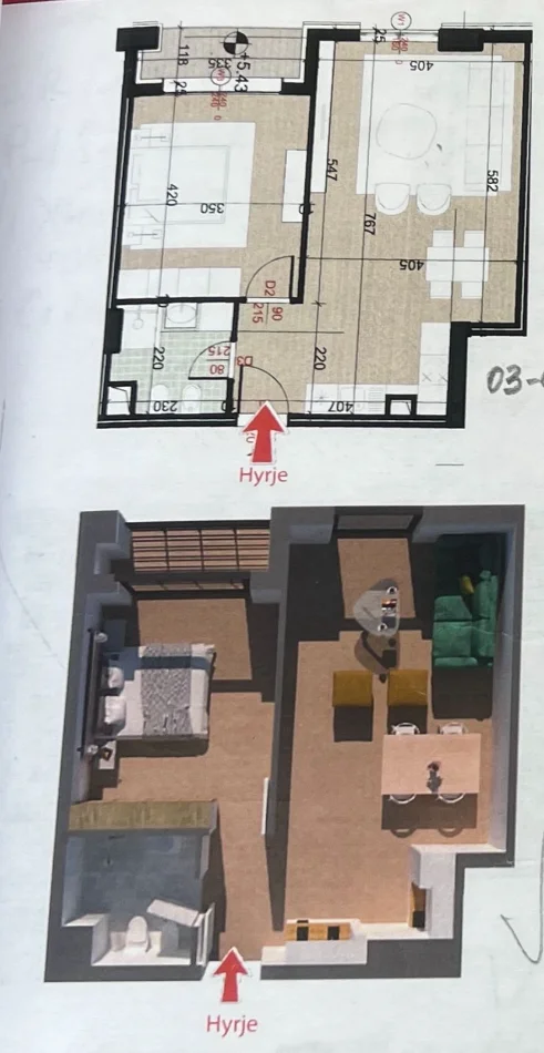 Tirane, shitet apartament 1+1+Ballkon Kati 3, 110.000 m² (Porcelan)