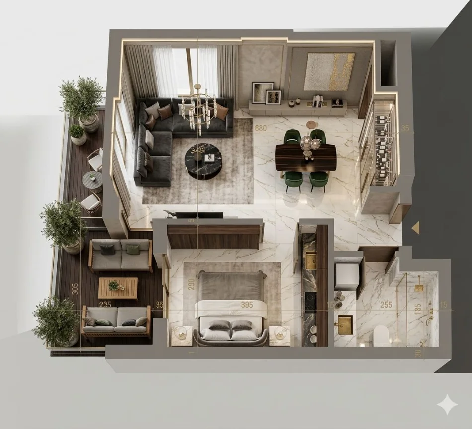 Tirane, shitet apartament 1+1+Ballkon Kati 1, 69 m² 111.232 € (rruga 5 maji)