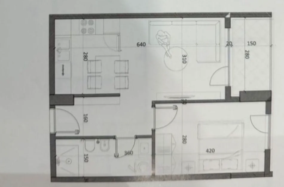 Tirane, shitet apartament 1+1 Kati 7, 61 m² 52.000 € (VANETINO 4, KAMEZ)