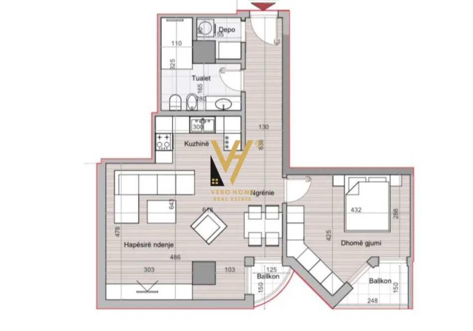 Tirane, shitet apartament 1+1+Ballkon Kati 14, 101 m² 232.000 € (HORA VERTIKALE, MUHAMET GJOLLESHA)
