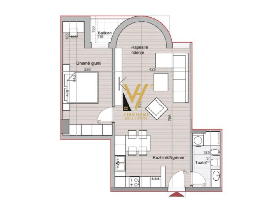 Tirane, shitet apartament 1+1+Ballkon Kati 17, 88 m² 204.000 € (HORA VERTIKALE, MUHAMET GJOLLESHA)