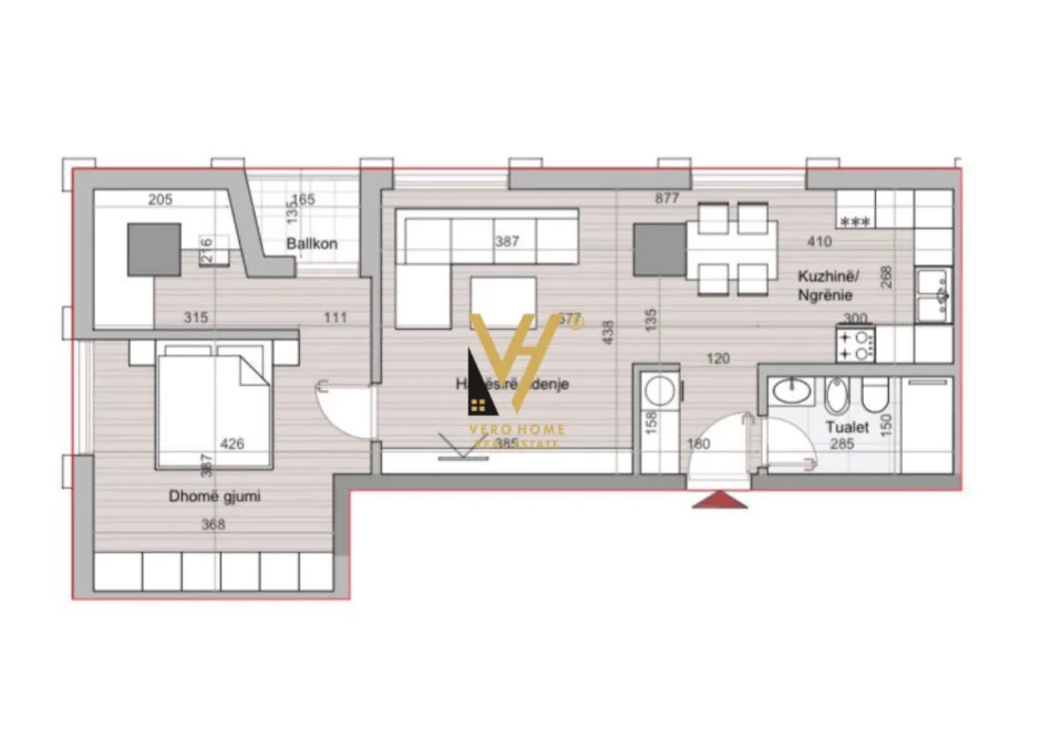 Tirane, shitet apartament 1+1+Ballkon Kati 10, 95 m² 219.000 € (HORA VERTIKALE, MUHAMET GJOLLESHA)