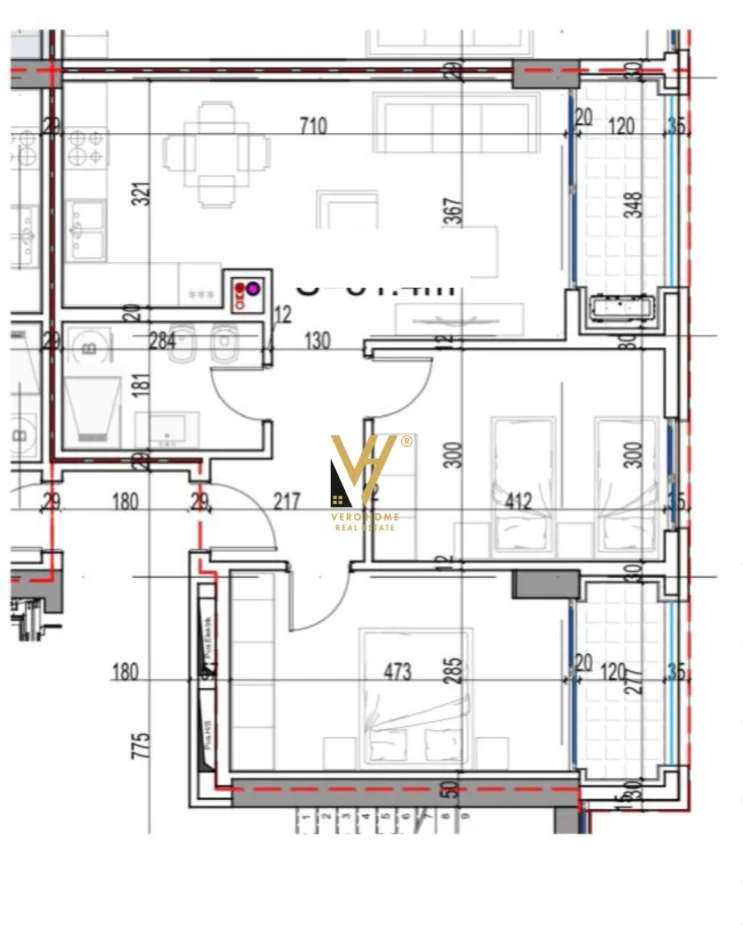 Vlore, shitet apartament 2+1+Ballkon Kati 7, 95 m² 267.000 € (LUNGOMARE)