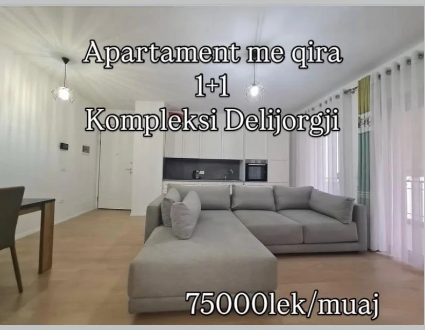 Tirane, jepet me qera apartament 1+1 Kati 3, (KOMPLEKSI DELIJORGJI)