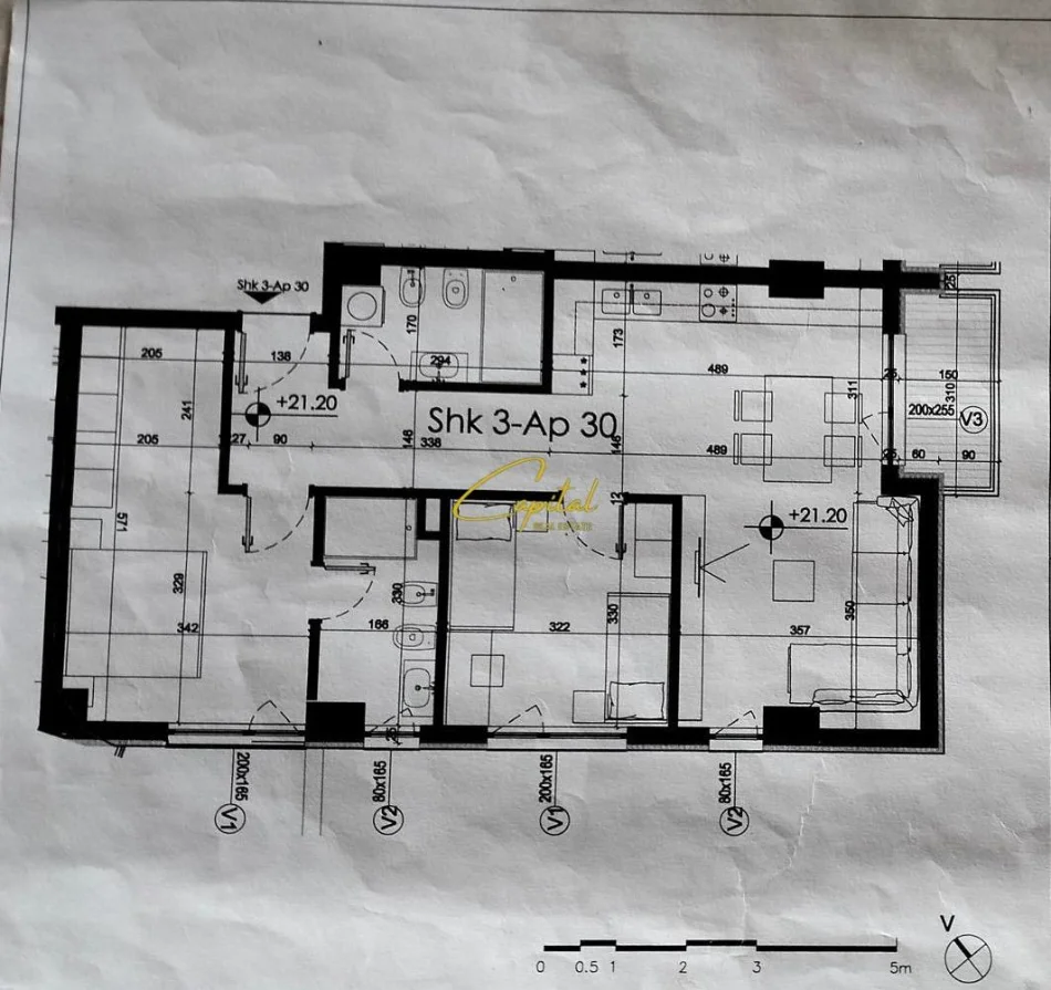 Tirane, jepet me qera apartament 2+1 Kati 6, 101 m² 800 € (ISH FUSHA AVIACIONIT)