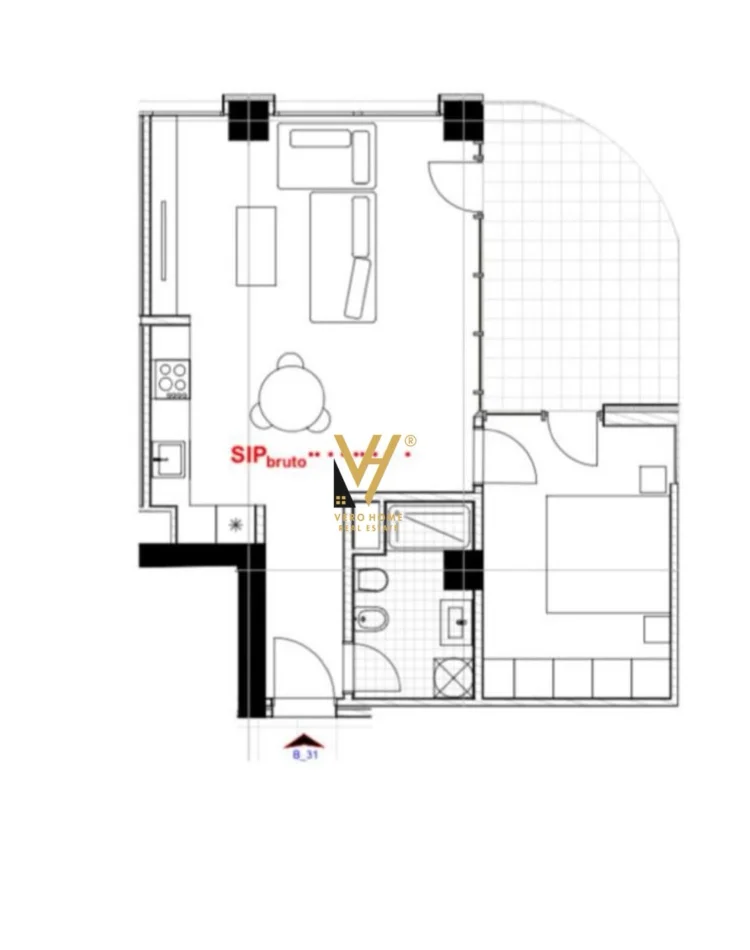 Tirane, shitet apartament 1+1+Ballkon Kati 7, 84 m² 93.000 € (ASTIR)