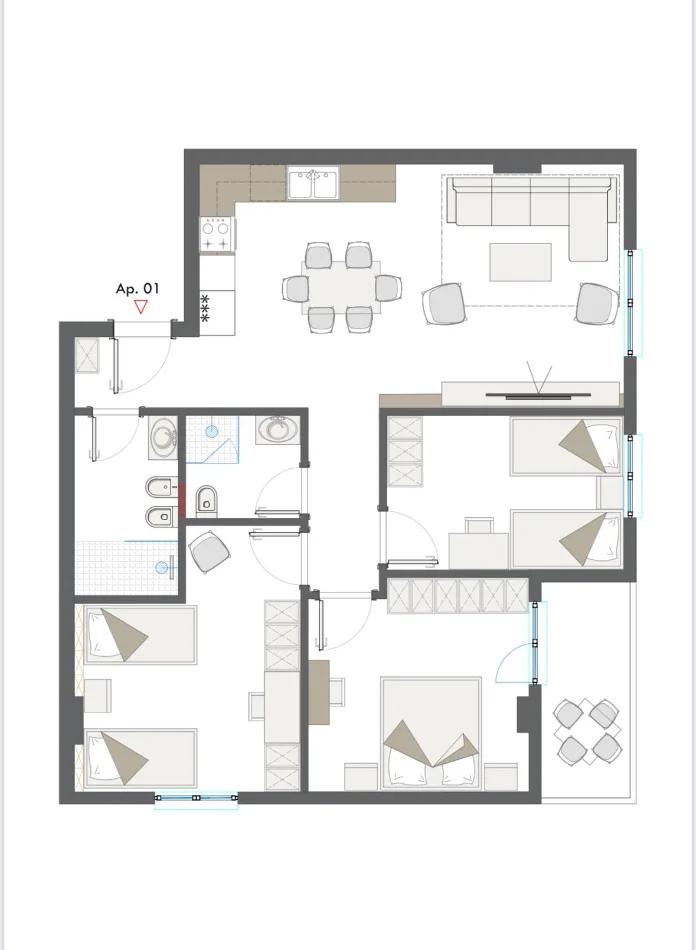 Tirane, shitet apartament 3+1+Ballkon Kati 6, 114 m² 158.500 € (+Garazh. Fundi Bulevardit te Ri - Paskuqan afer Unazes se Madhe Rr. Lidhja Prizrenit.)