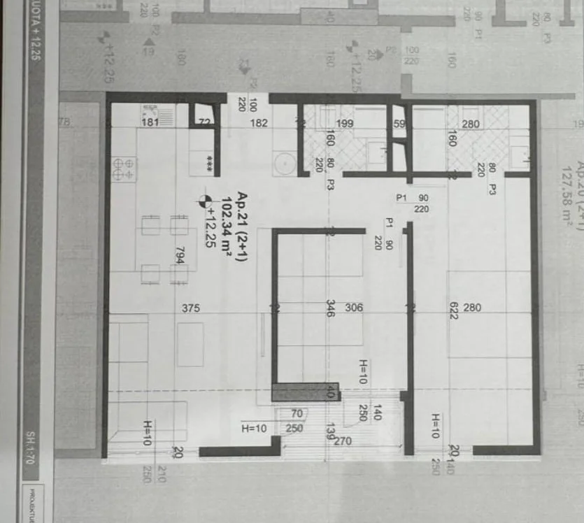 Tirane, shitet apartament 2+1 Kati 3, 102 m² 153.510 € (Fusha e Aviacionit)