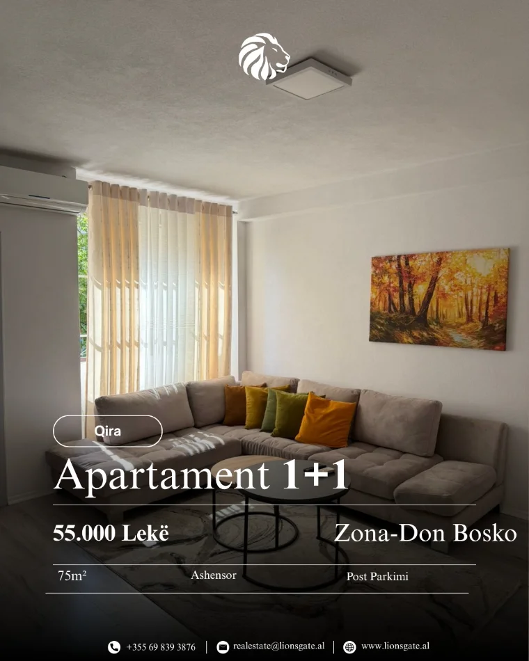 Tirane, jap me qera 1+1 , 75 m² 550 € (Don Bosko)