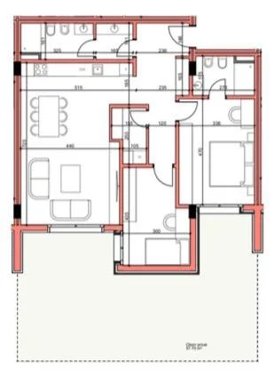 Shitet apartament 2+1, 115 m² me cmim 254.034 € ne zonen MJULL- BATHORE
