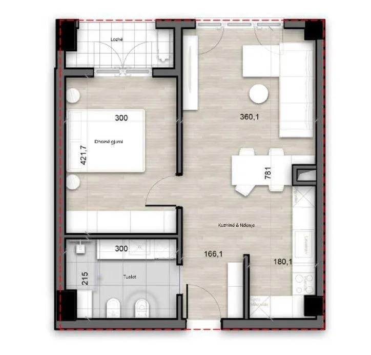 Tirane, shitet 1+1 Kati 6, 72 m² 115.952 € (Porcelan)