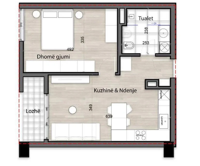 Tirane, shitet apartament 1+1 Kati 5, 73 m² 117.120 € (Porcelan)