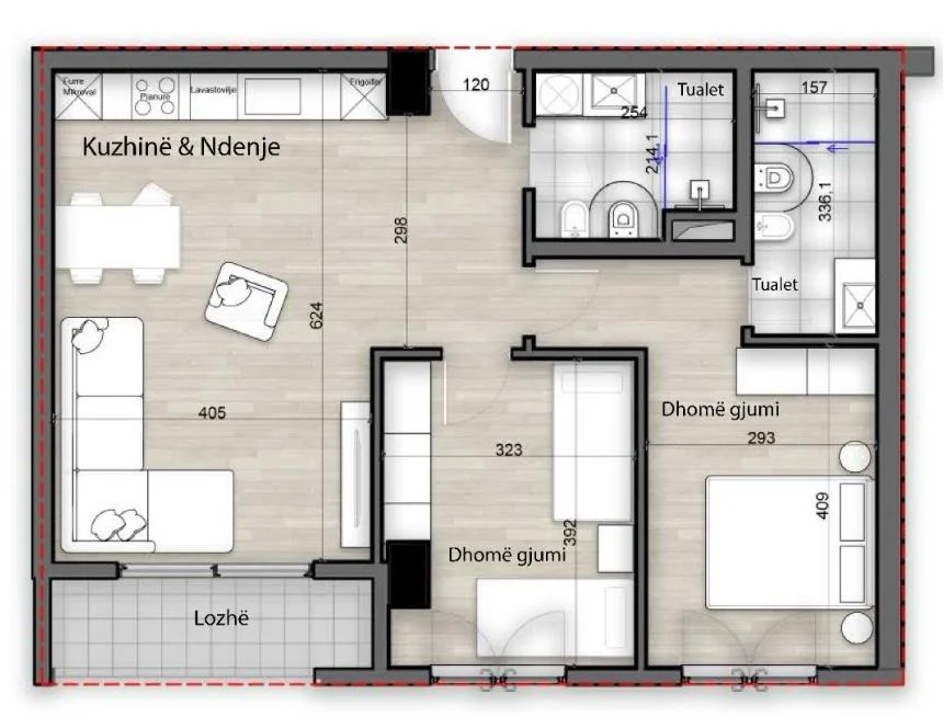 Tirane, shitet apartament 2+1 Kati 3, 109 m² 174.624 € (Porcelan)