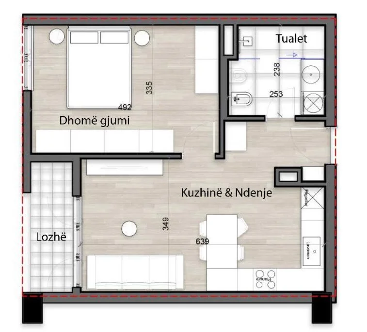 Tirane, shitet apartament 1+1 Kati 6, 73 m² 179.424 € (Porcelan)