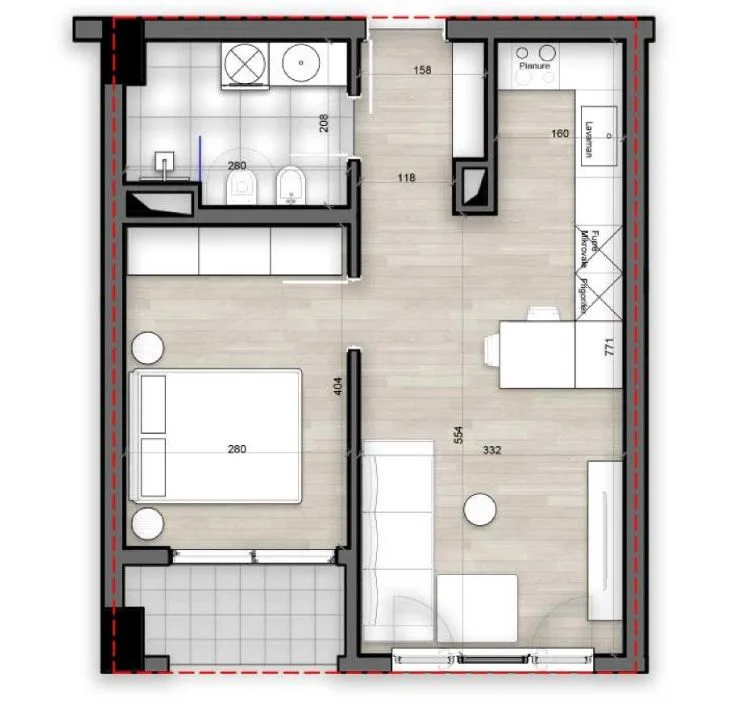 Tirane, shitet apartament 1+1 Kati 4, 66 m² 105.728 € (Porcelan)