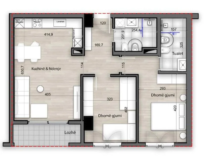 Tirane, shitet apartament 2+1 Kati 6, 109 m² 174.368 € (Porcelan)