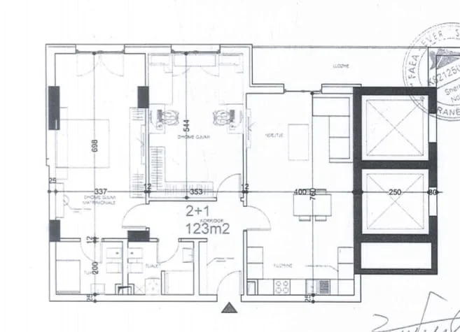 SHITET APARTAMENT 2+1+2  NE  PASKUQAN    € 180,490