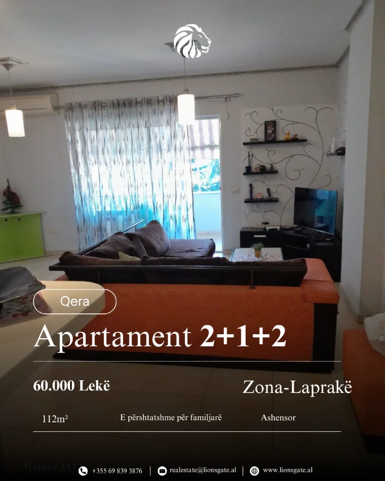 Tirane, jap me qera apartament 2+1+Aneks , 112 m² 600 € 