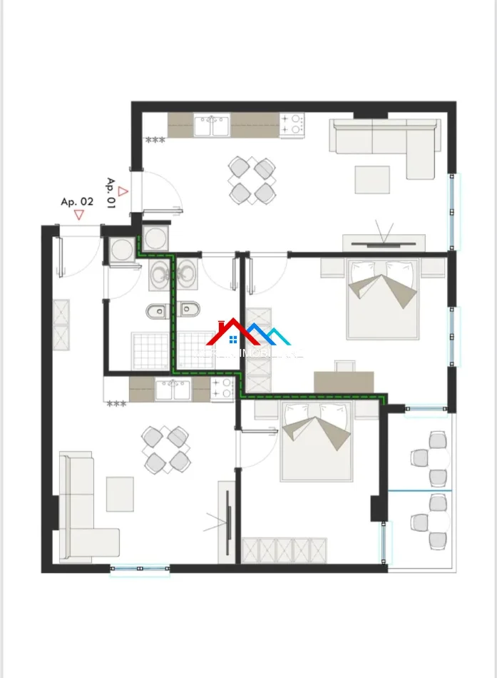 Tirane, shitet apartament 3+1+Ballkon Kati 6, 114 m² 161.000 € (RRUGA LIDHJA E PRIZRENIT,PASKUQAN)