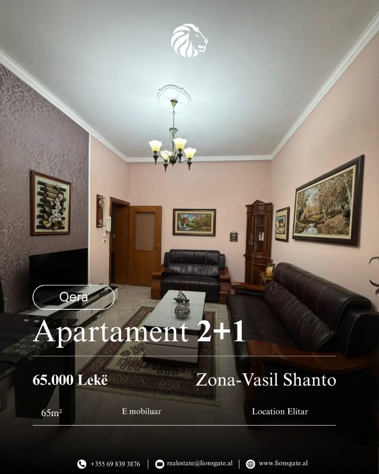 Tirane, jap me qera apartament 2+1 , 65 m² 650 € 