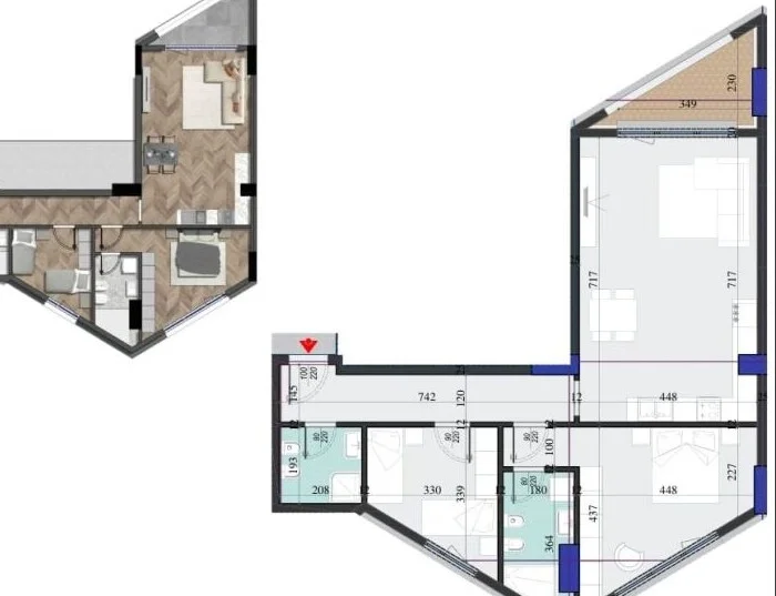Shqiperi, shitet apartament 2+1 Kati 4, 122 m² 212.000 € (rruga dritan hoxha)