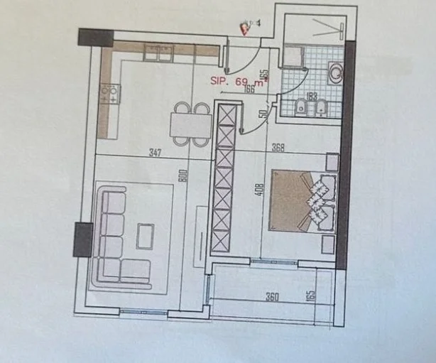 Tirane, shitet apartament 1+1+Ballkon Kati 5, 80 m² 88.000 € (Monark Residence, Paskuqan)