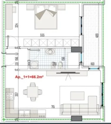Tirane, shitet apartament 1+1 Kati 2, 77 m² 92.400 € 
