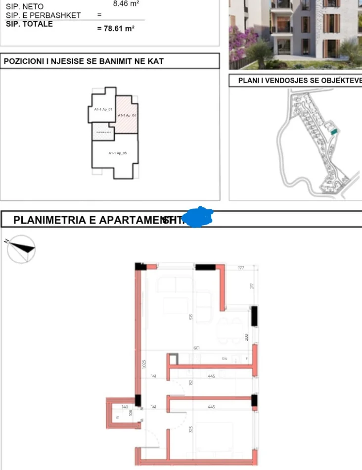 Tirane, shitet apartament 1+1 Kati 1, 79 m² 188.000 € (MAISON DE LA TERRE RESIDENCE)