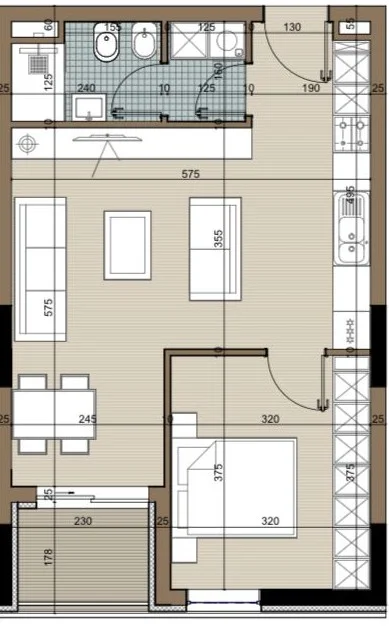 Tirane, shitet apartament 1+1 Kati 3, 69 m² 53.000 € (KAMEZ RIVIERA)