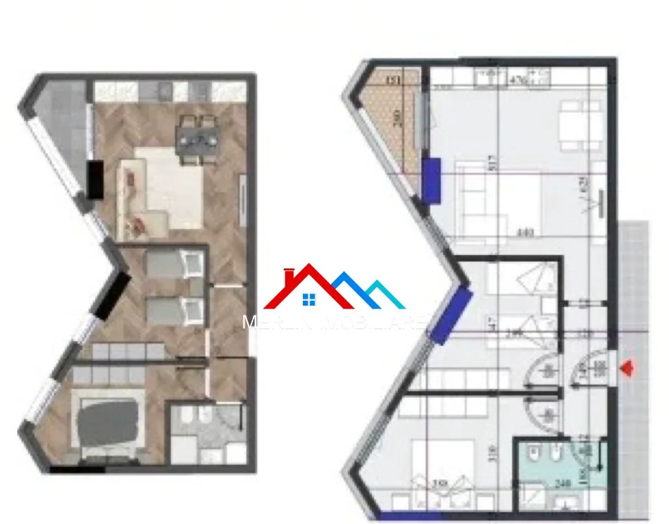 Tirane, shitet apartament 2+1+Ballkon Kati 6, 89 m² 155.500 € (RRUGA DRITAN HOXHA,LAPRAKE)