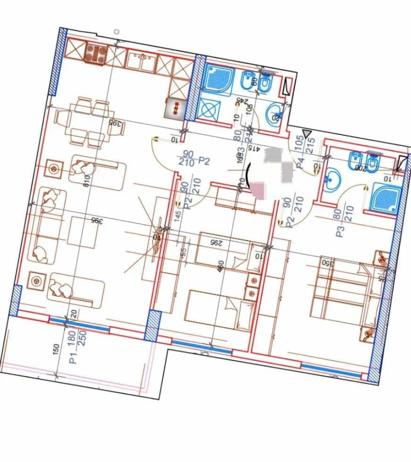 Tirane, shes apartament 2+1 Kati 3, 106 m² 127.500 € (paskuqan)