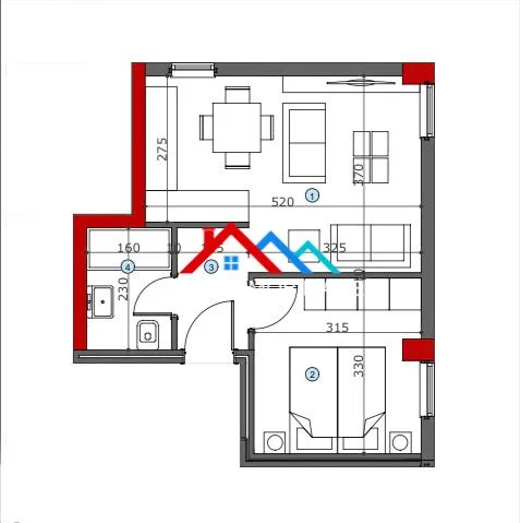 Tirane, shitet apartament 1+1+Ballkon Kati 8, 50 m² 75.000 € (RRUGA ZHEGU,ALI DEMI)