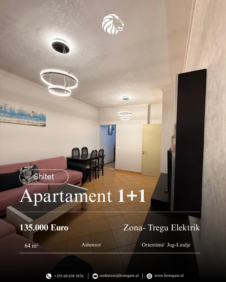 Tirane, shitet apartament 1+1 , 64 m² 135.000 € 