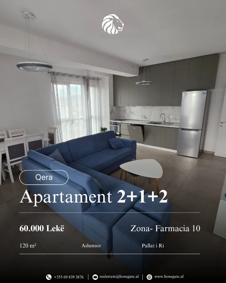 Tirane, jap me qera apartament 2+1+Aneks , 120 m² 600 € 
