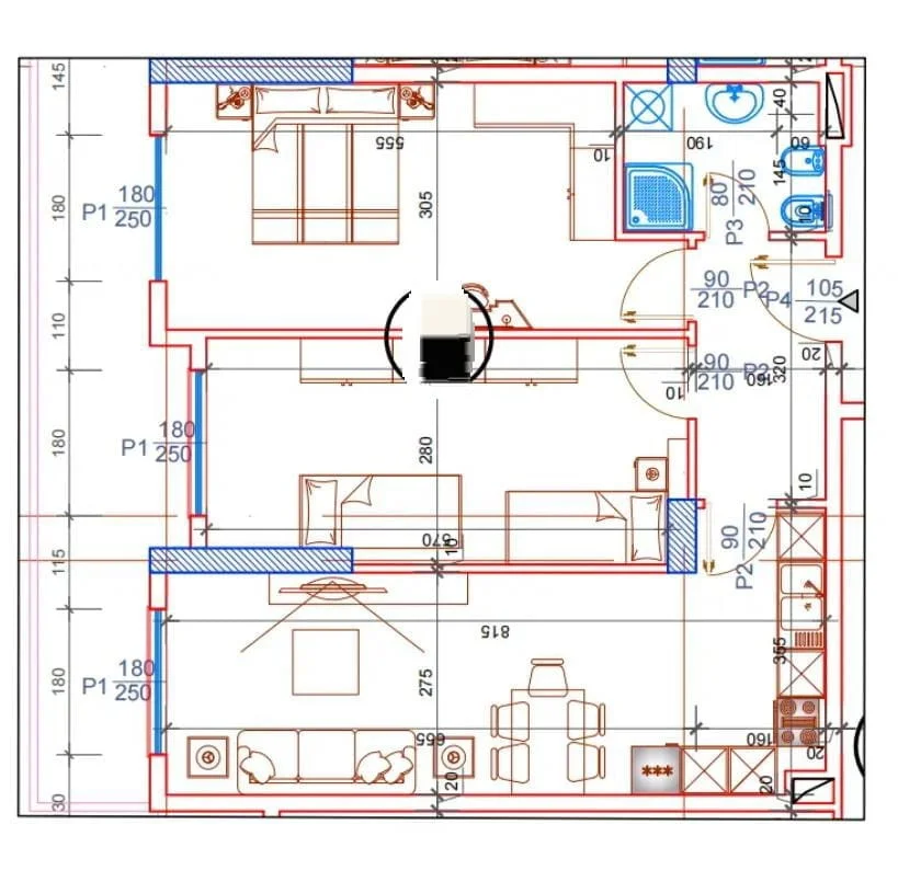 Tirane, shes apartament 2+1 Kati 4, 103 m² 124.200 € (parkuqan)