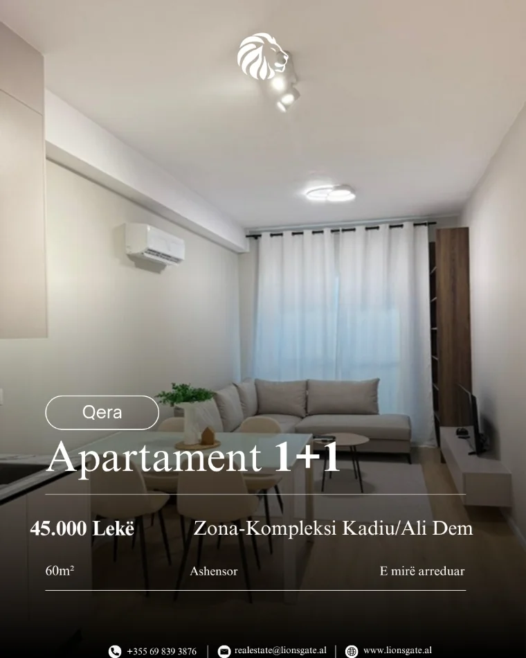Tirane, jap me qera apartament 1+1 , 60 m² 450 € 