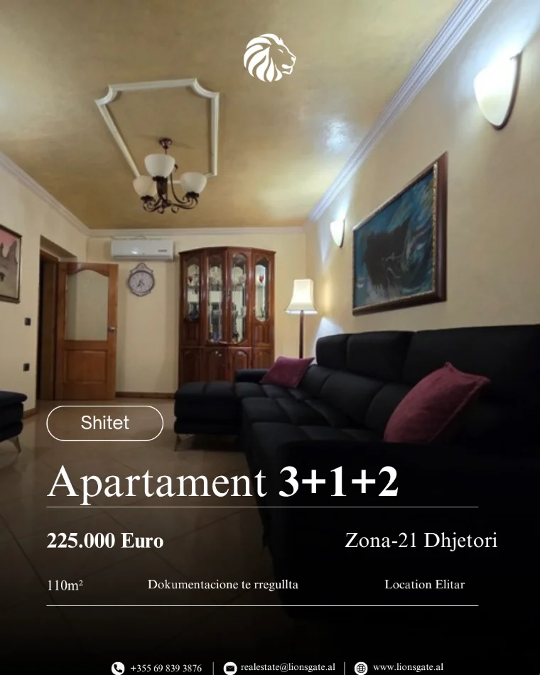 Tirane, shes apartament 3+1+Aneks+Ballkon , 110 m² 225.000 € 