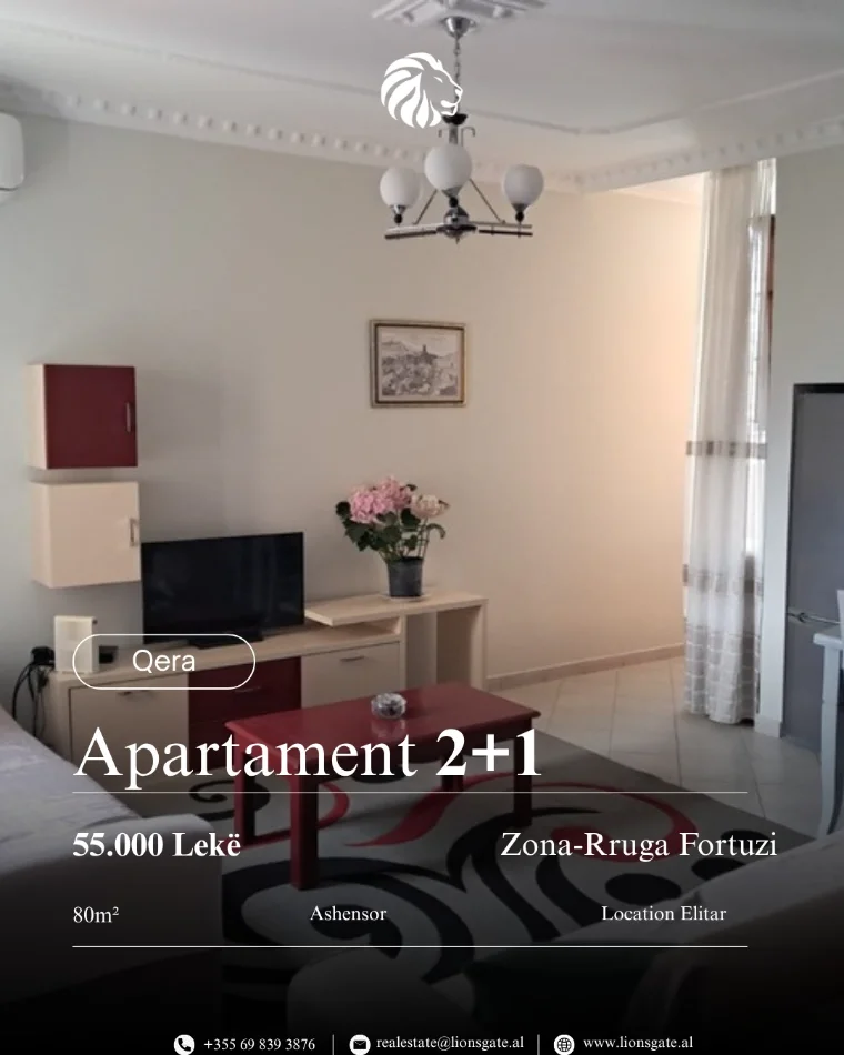 Tirane, jap me qera apartament 2+1 , 80 m² 550 € 