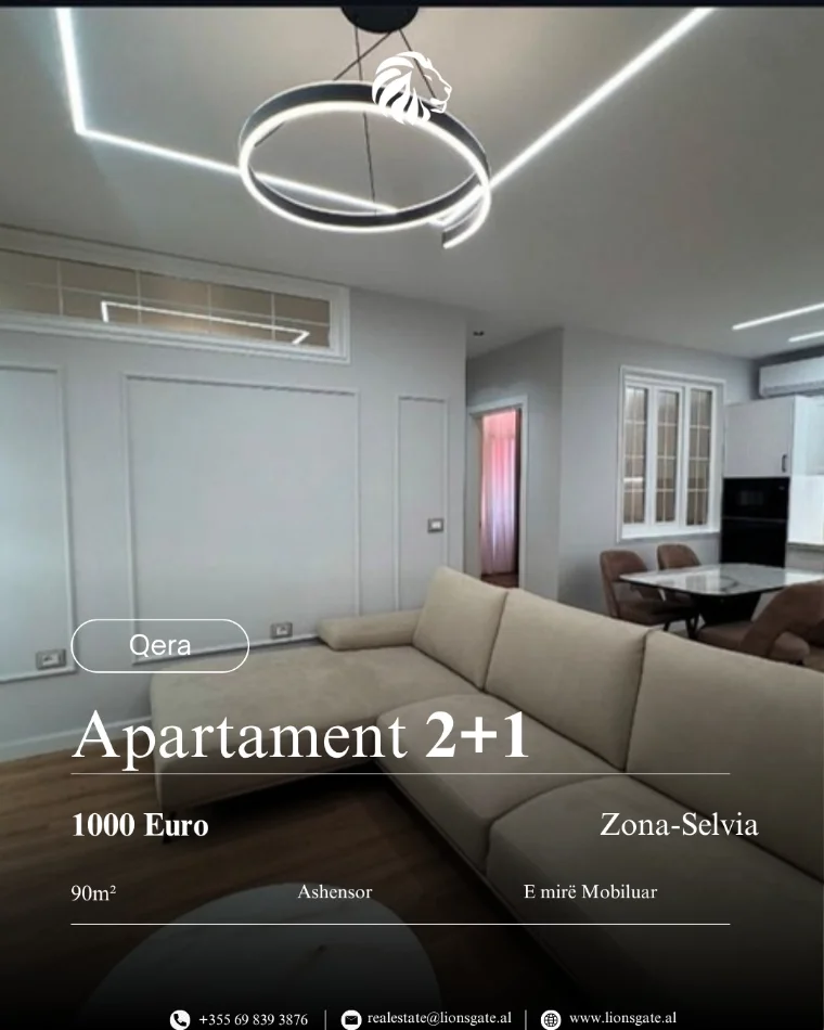 Tirane, jap me qera 2+1+Ballkon , 90 m² 1.000 € 