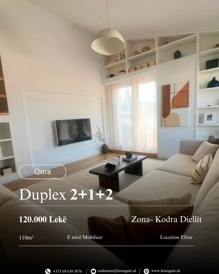 Tirane, jap me qera apartament duplex Dublex , 110 m² 1.200 € 