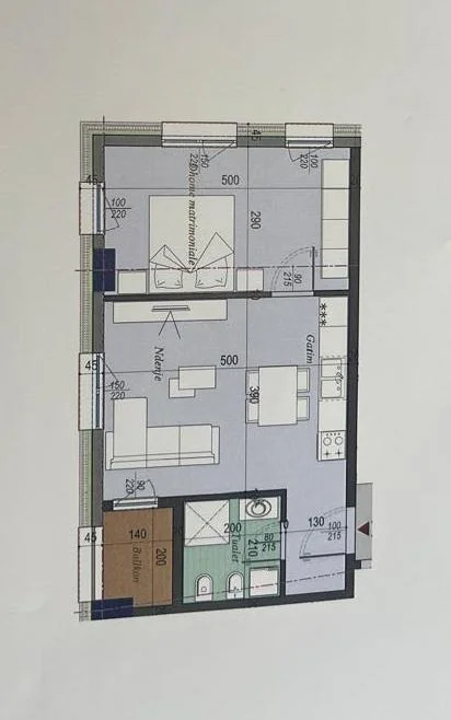 Tirane, shitet apartament 1+1+Ballkon Kati 2, 65 m² (Tirana Entry 2)