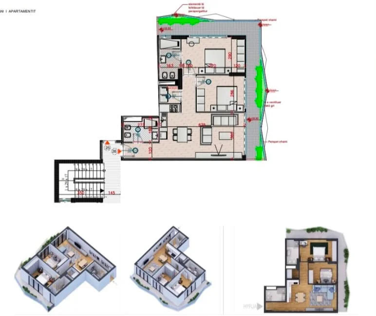 Tirane, shitet apartament 2+1 Kati 11, 118 m² 531.225 € (Liqeni Artificial)