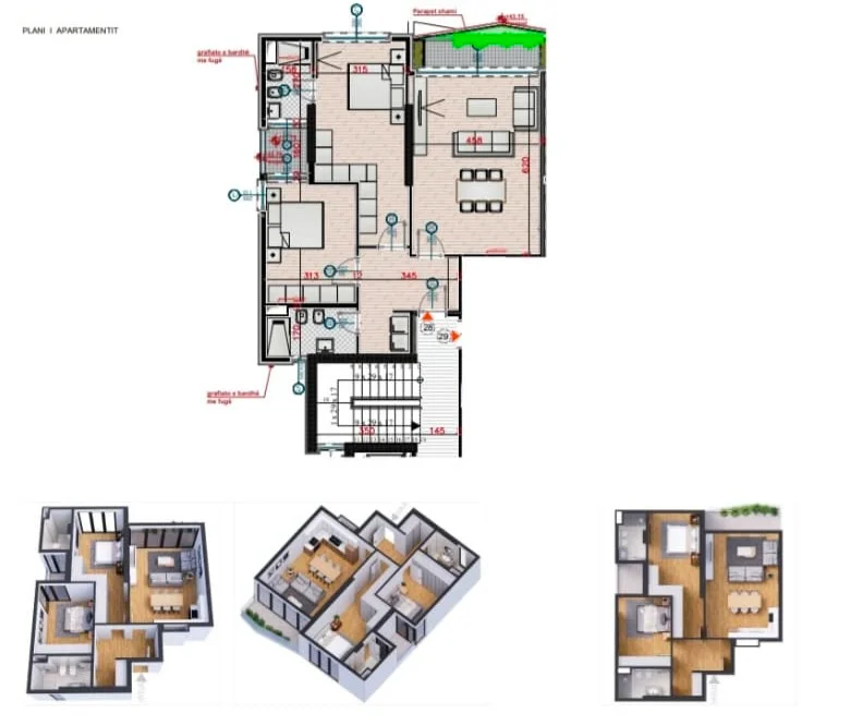 Tirane, shitet apartament 2+1 Kati 11, 112 m² 505.170 € (Liqeni i Tiranes)