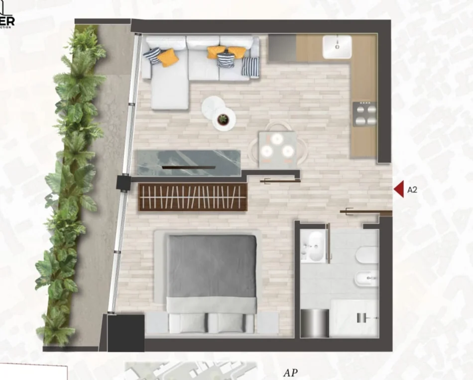 Tirane, shitet apartament 1+1+Ballkon Kati 12, 61 m² 144.910 € (Stacioni i Trenit)