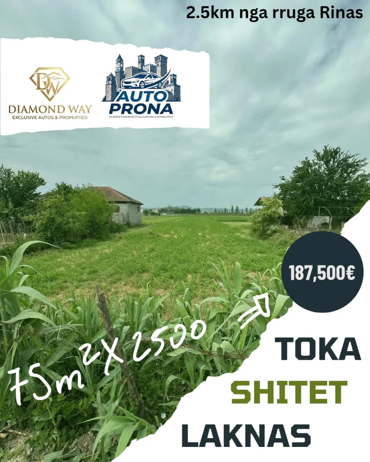 Shqiperi, shes toke , 2.500 m² 187.500 € (Laknas)